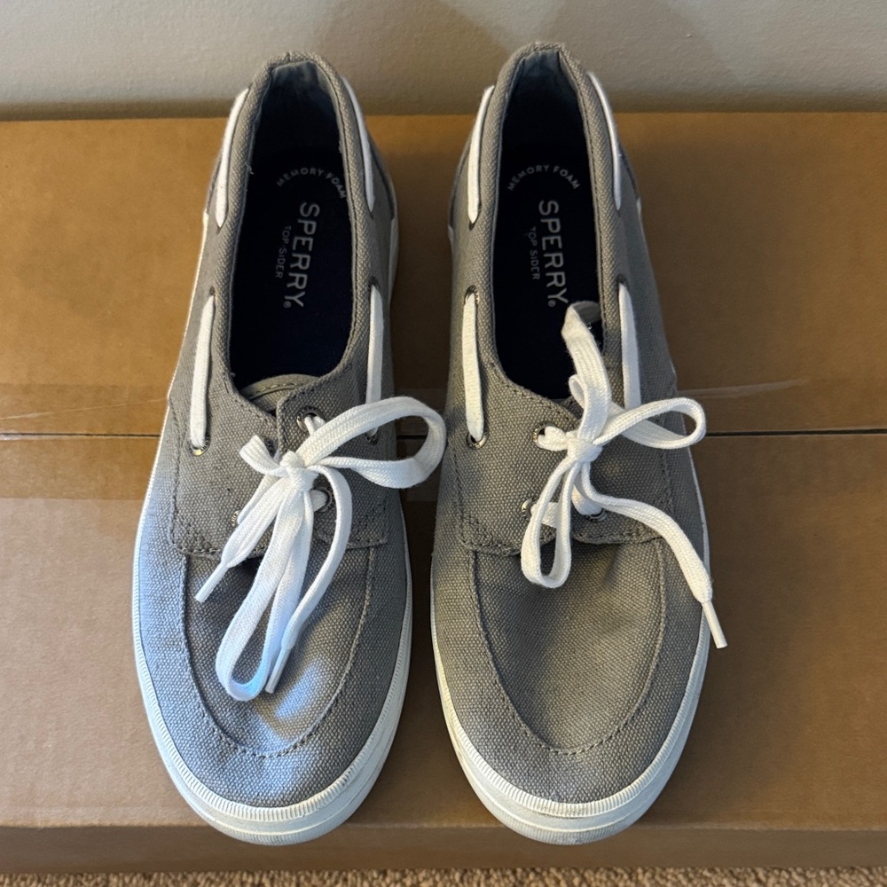 Sperry Men's Gray Canvas Boat Shoes